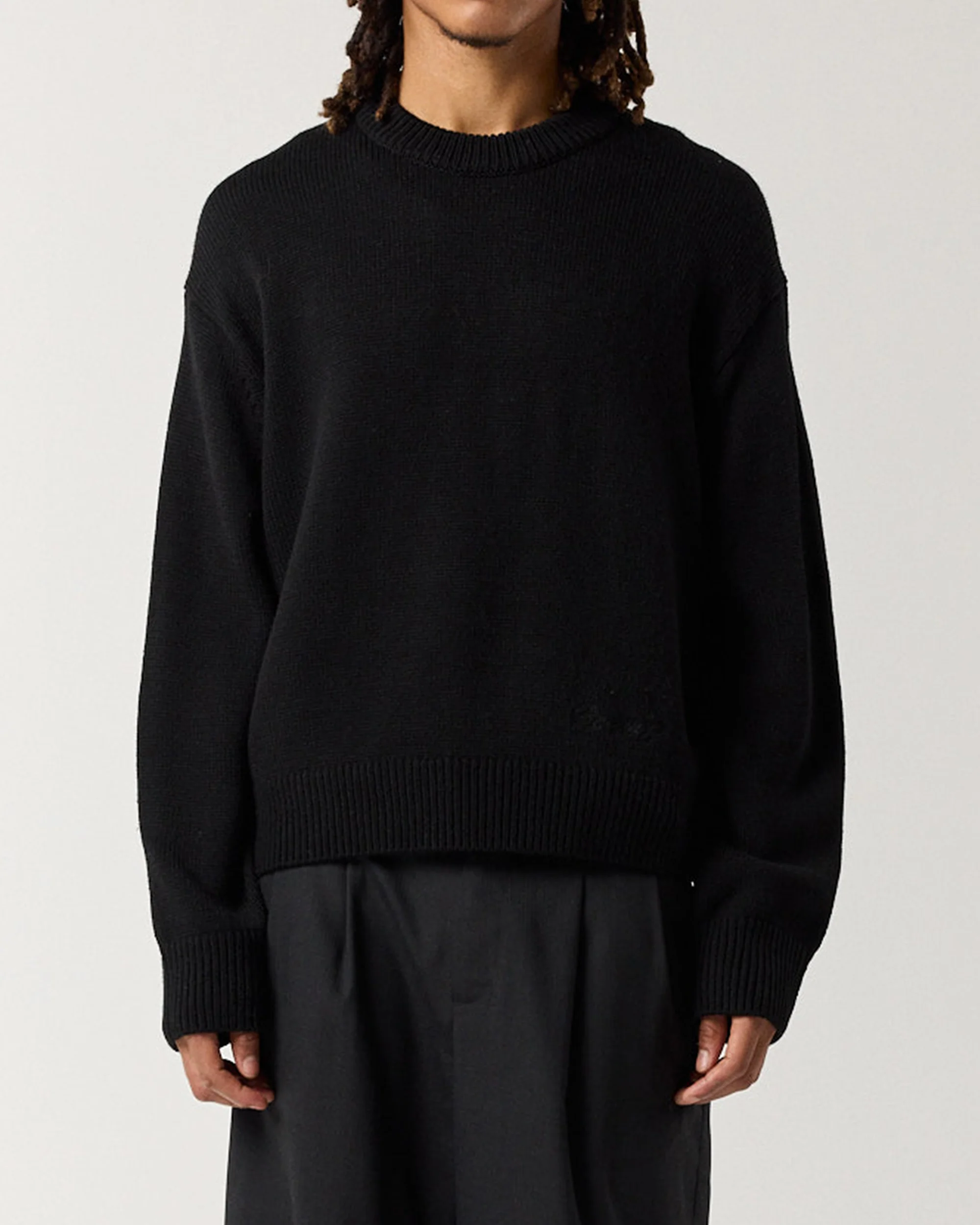 Merino Crew Knit - Black - Image 3