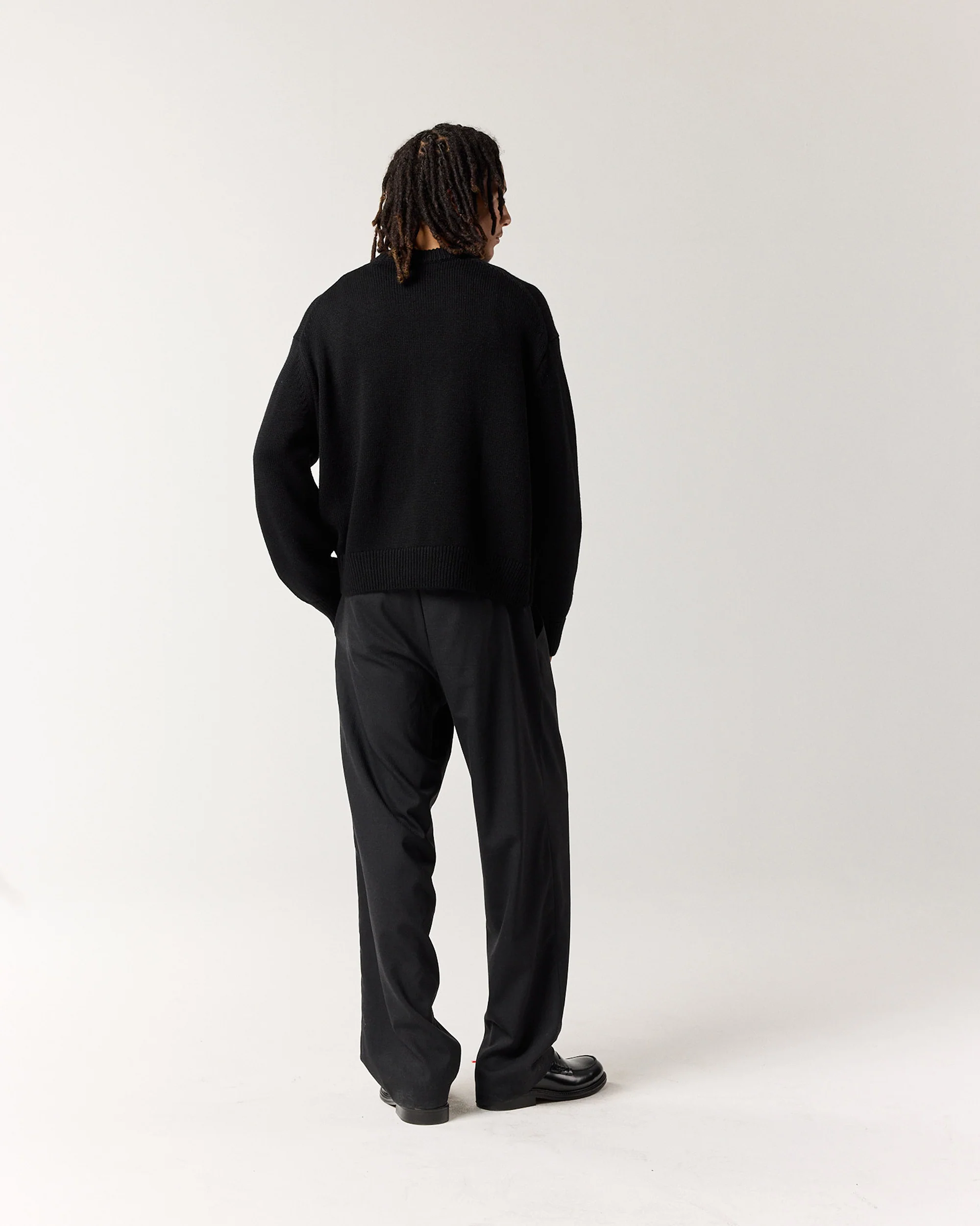 Merino Crew Knit - Black - Image 4