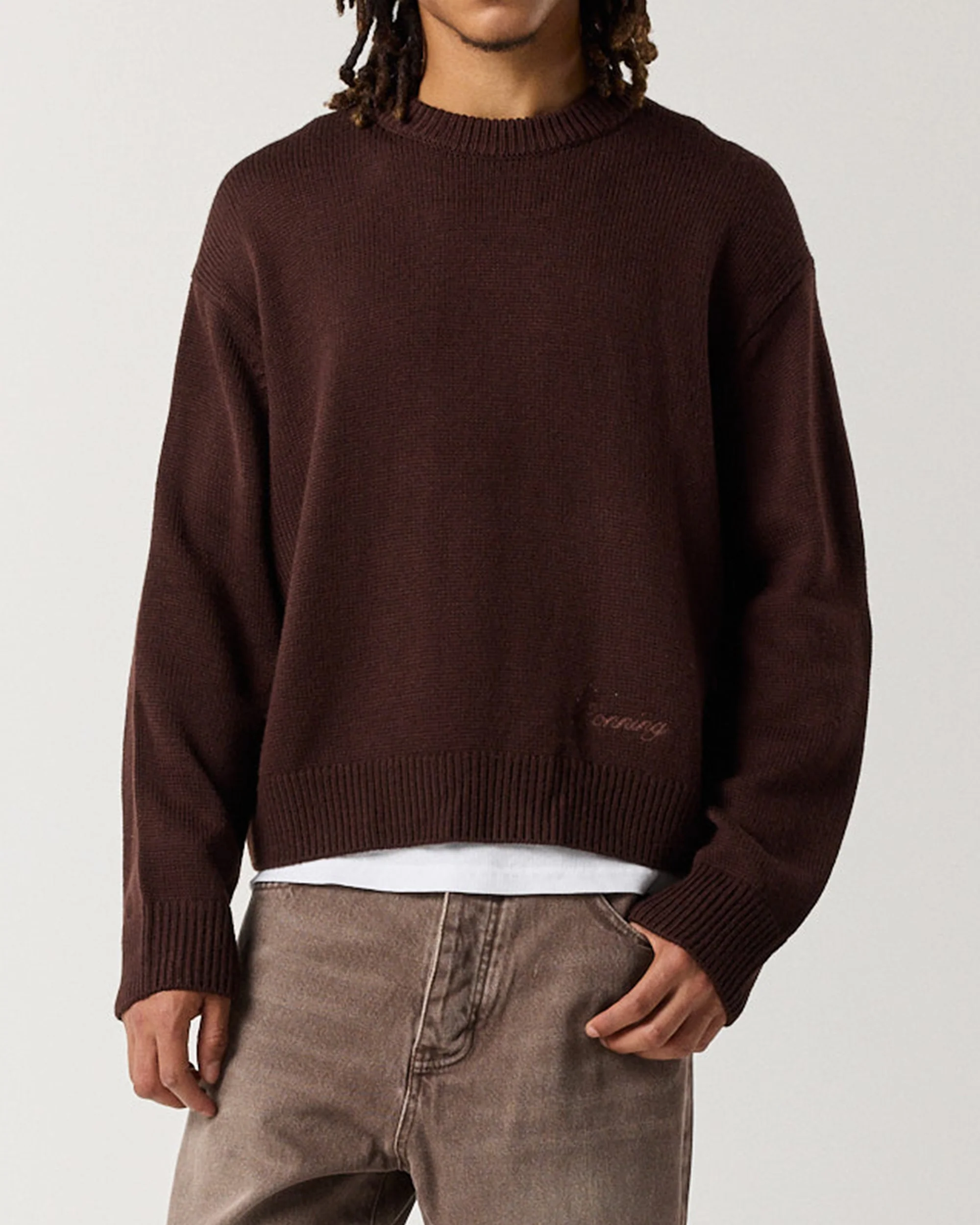 Merino Crew Knit - Mocha Brown - Image 3