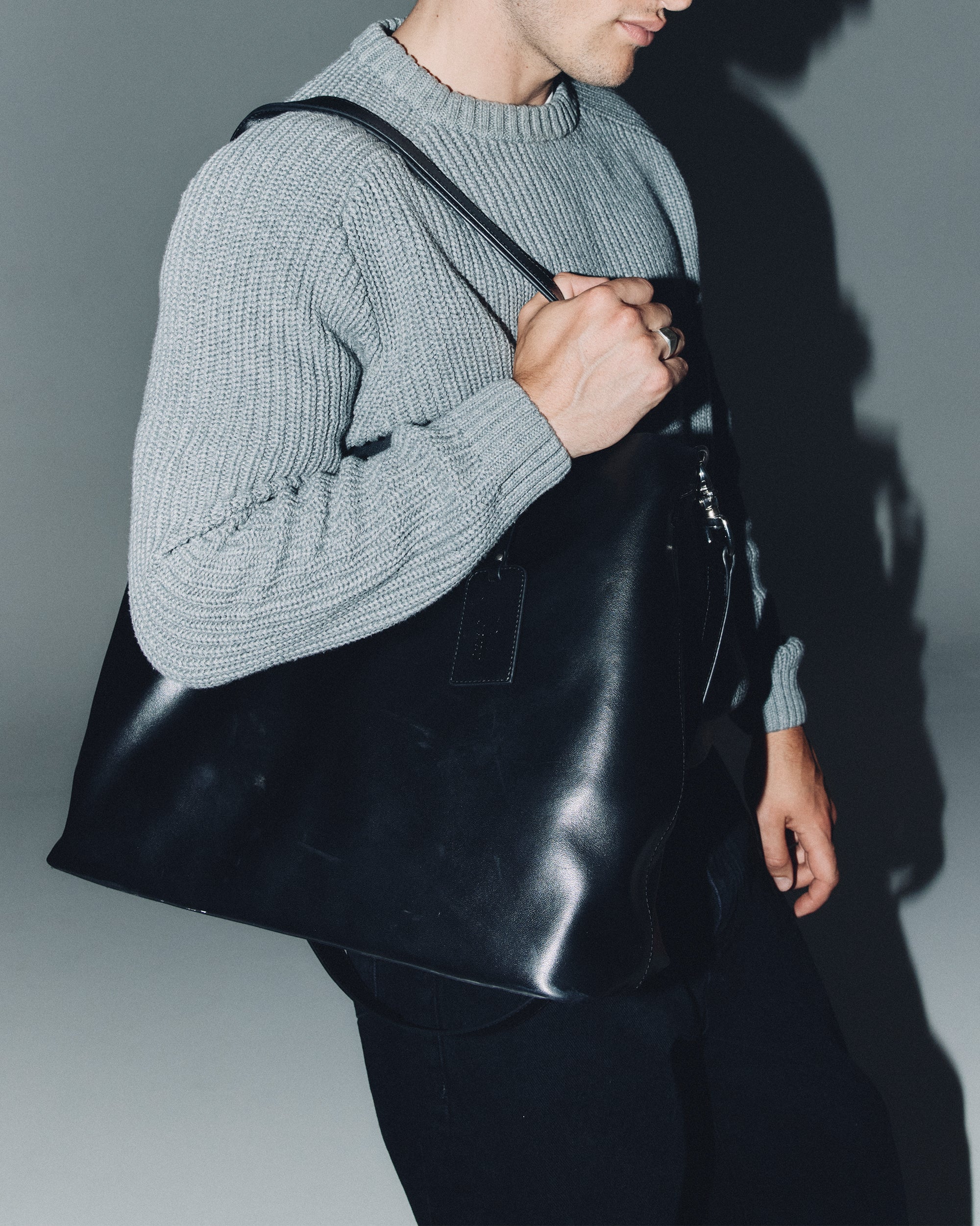 Everyday Leather Bag - Black - Image 6