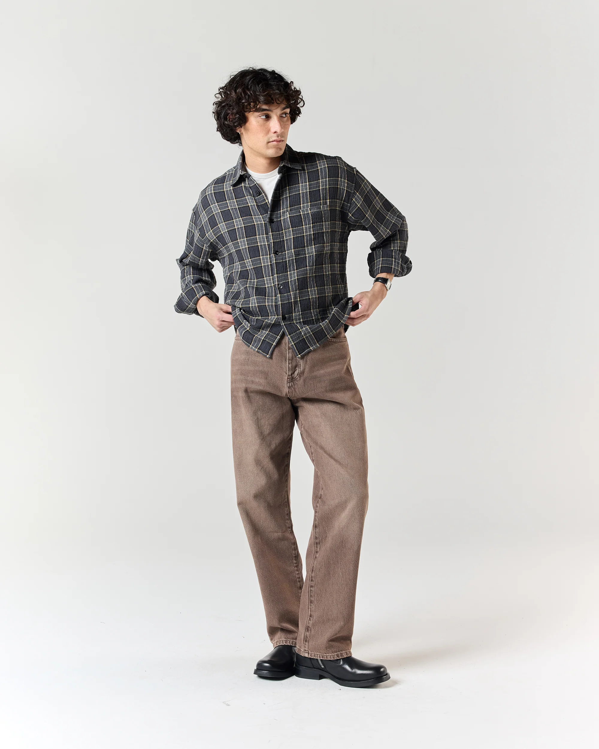 Everyday Shirt - Slate Grey Check - Image 3