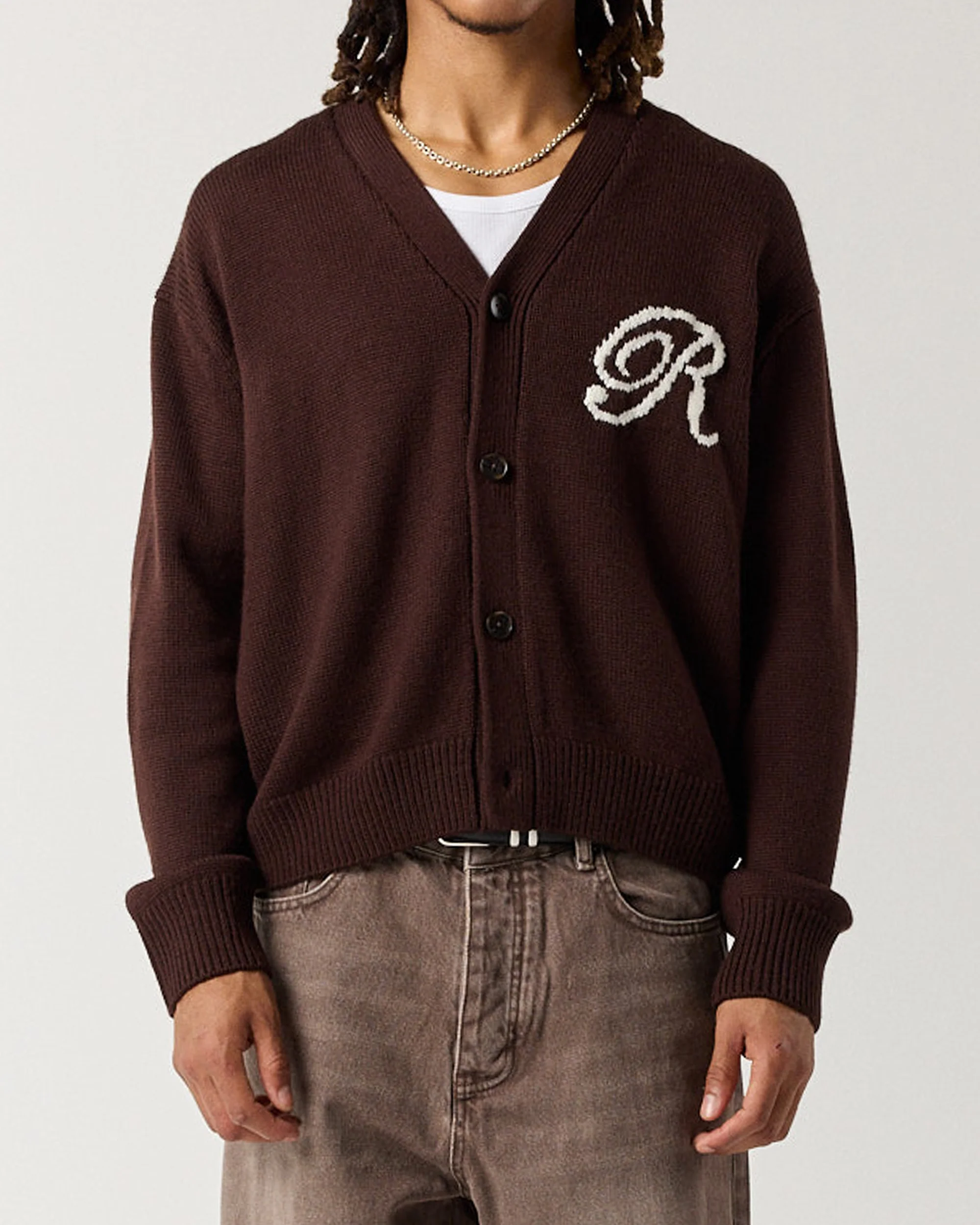 Merino R Cardigan - Mocha Brown - Image 3