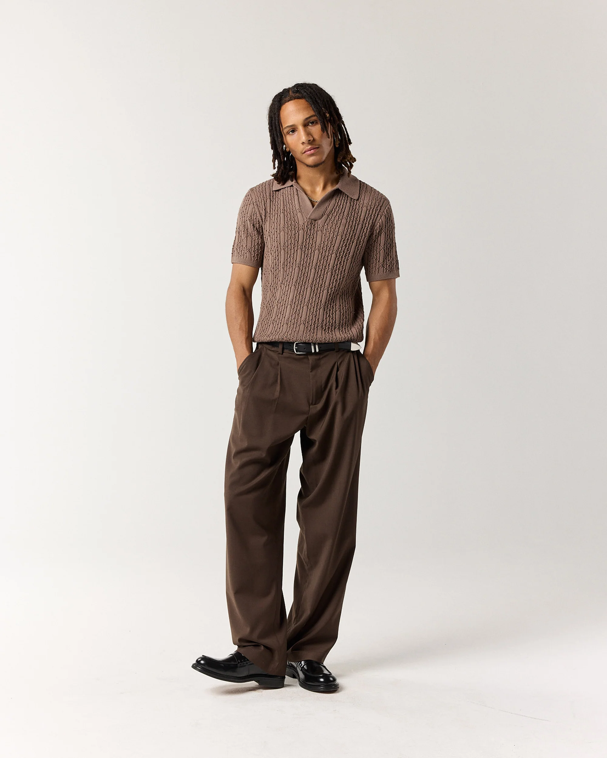 Pleated Pant - Mocha Brown - Image 3